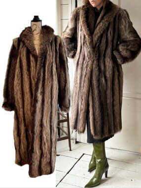 VINTAGE Genuine '60-'70s Estate Sale Long Fur Coat